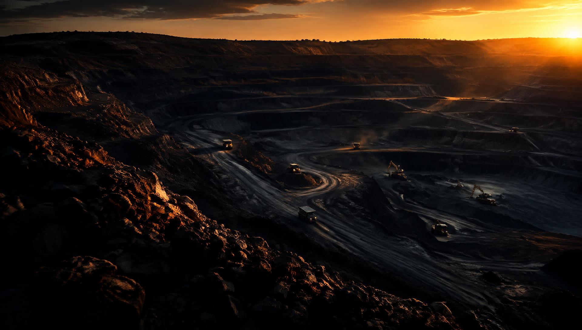 Open-cut mine at dawn